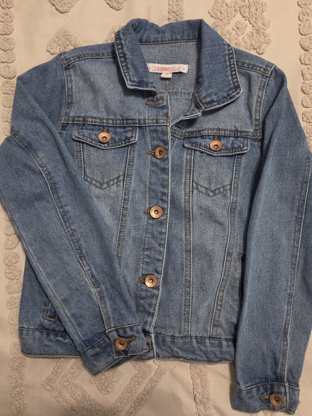 Ci Sono Kids Girls Medium Wash Denim Blue Jean Jacket Size 8